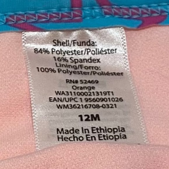 Wonder Nation Girls 12M Orange & Blue Two Piece Bathing Suit - Picture 10 of 10